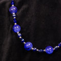 Cracked Ice Necklace - Blue Crackle Glass & Silver
