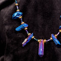 Cobalt Shard Necklace - Raw Titanium Quartz