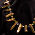 Gilded Spike Necklace - Raw Quartz Statement