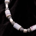 Storm Marble Necklace - Stone & Silver Pave