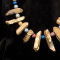 Gilded Spike Necklace - Rainbow Druzy