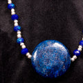 Midnight Orbit Necklace - Blue Crystal & Stone Focal